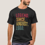 Legende sinds augustus 2000 21St. Birthday Gift 21 T-shirt<br><div class="desc">Legende sinds augustus 2000 21St. Birthday Gift 21 Yea</div>