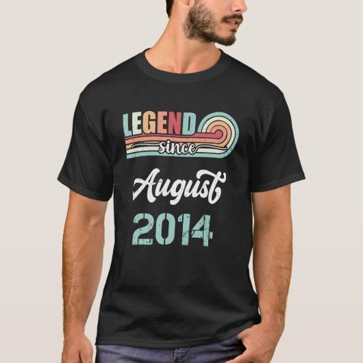 Legende sinds augustus 2014 8 jaar oude  geboorte t-shirt (Voorkant)