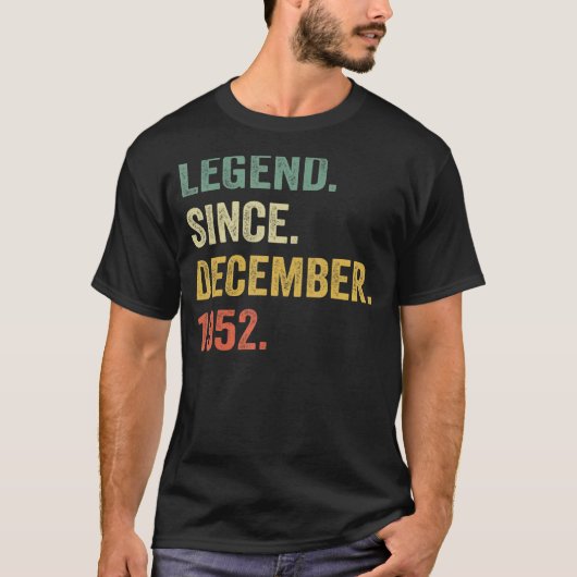 Legende sinds december 1952 70e verjaardag 70 jaar t-shirt (Voorkant)