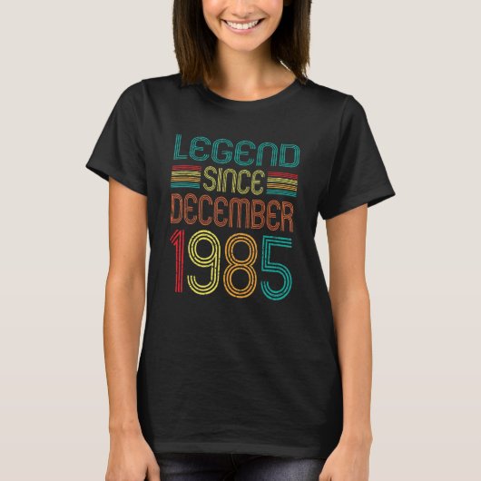 Legende sinds december 1985 37 jaar oud retrocessi t-shirt (Voorkant)