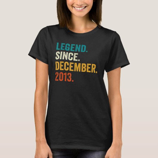 Legende sinds december 2013 9e verjaardag 9 jaar O T-shirt (Voorkant)