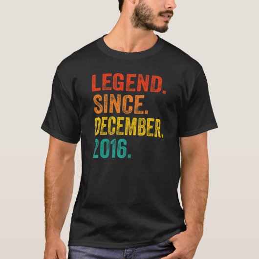 Legende sinds december 2016 Retro 6 jaar oud 6e B T-shirt (Voorkant)