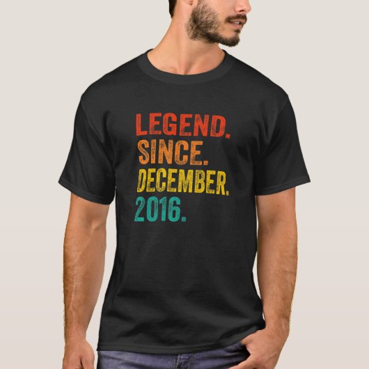 Legende sinds december 2016 Retro 6 jaar oud 6e B T-shirt (Voorkant)