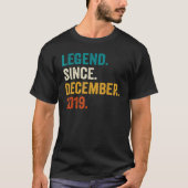 Legende sinds december 2019 3e verjaardag 3 jaar O T-shirt (Voorkant)