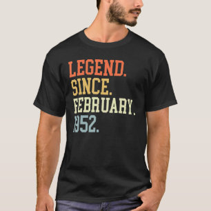 Legende sinds februari 1952 voor mannen februari t-shirt