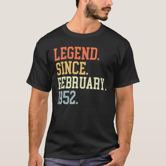 Legende sinds februari 1952 voor mannen februari t-shirt (Voorkant)