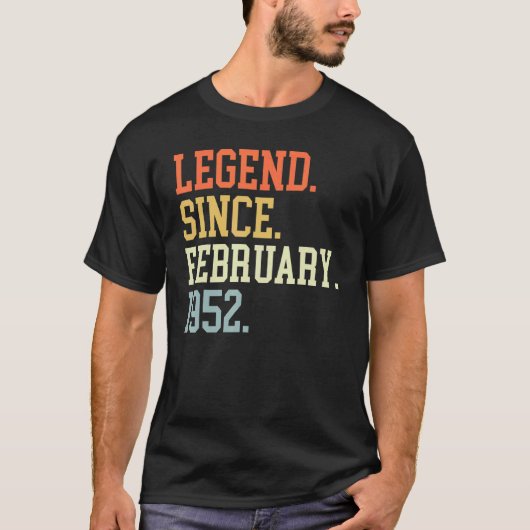 Legende sinds februari 1952 voor mannen februari t-shirt (Voorkant)
