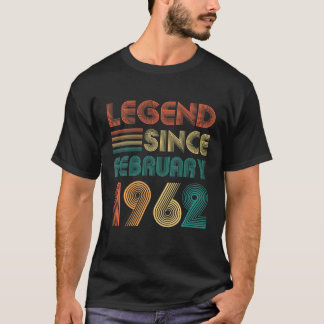 Legende sinds februari 1962 60e verjaardag cadeaus t-shirt
