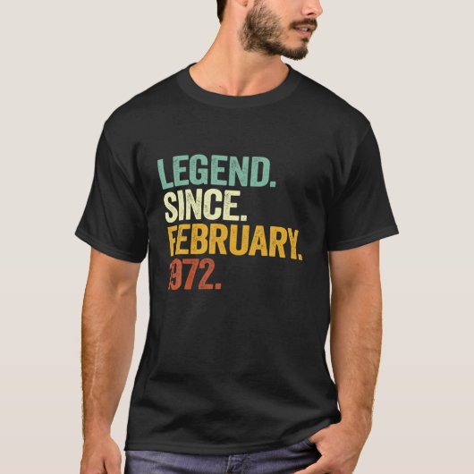 Legende sinds februari 1972 50e verjaardag 50 jaar t-shirt (Voorkant)
