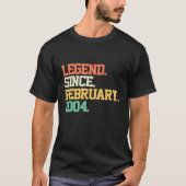 Legende sinds februari 2004 18e verjaardag 18 jaar t-shirt (Voorkant)
