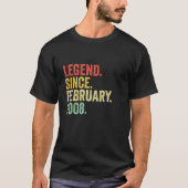 Legende sinds februari 2008 15 jaar oude geschenke t-shirt (Voorkant)