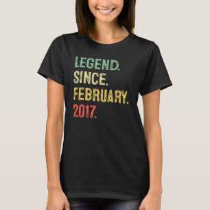 Legende sinds februari 2017 6e verjaardag Gift 6 Y T-shirt