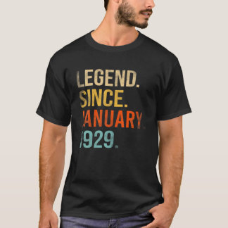 Legende sinds januari 1929 93e verjaardag 93 jaar  t-shirt