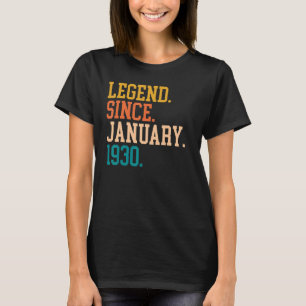 Legende sinds januari 1930 voor mannen 19 januari t-shirt
