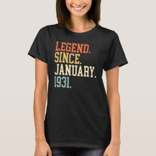 Legende sinds januari 1931 voor mannen 19 januari t-shirt