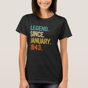 Legende sinds januari 1943 80 jaar oud 80e geboort t-shirt