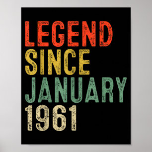 Legende sinds januari 1961 65e verjaardagscadeaus poster