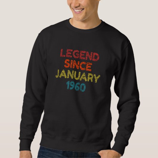 Legende sinds januari 1961 Retro Birthday Trui (Voorkant)