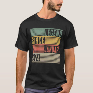 Legende sinds januari 1974 48e verjaardag 48 jaar  t-shirt