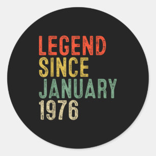 Legende sinds januari 1976 50e verjaardagscadeaus  ronde sticker