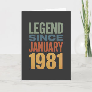 Legende sinds januari 1981 Retro Verjaardag Klassi Kaart