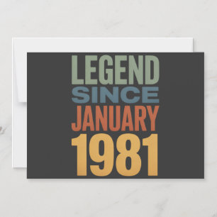 Legende sinds januari 1981 Retro Verjaardag Klassi Magnetische Uitnodiging