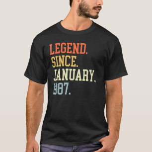Legende sinds januari 1987 voor mannen 19 januari t-shirt