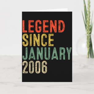 Legende sinds januari 2006 20e verjaardagscadeaus  kaart