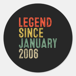 Legende sinds januari 2006 20e verjaardagscadeaus  ronde sticker