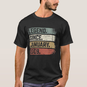 Legende sinds januari 2009 14 jaar oud, 14e geboor t-shirt