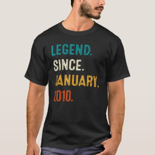 Legende sinds januari 2010 13e verjaardag 13 jaar t-shirt