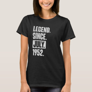 Legende sinds juli 1952 70 jaar oud 70e verjaardag t-shirt