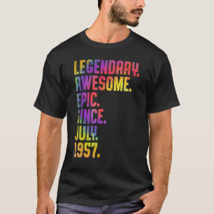 Legende sinds juli 1957 Tie Dye 66 jaar oud 66th B T-shirt