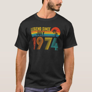 Legende sinds juli 1974 48e verjaardag 48 jaar oud t-shirt