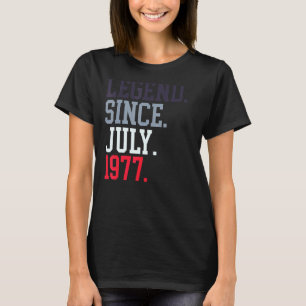 Legende sinds juli 1977 voor mannen juli 1977 t-shirt