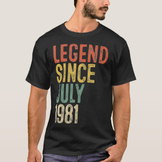 Legende sinds juli 1981 Mannen Vrouw 40e verjaarda T-shirt
