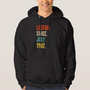Legende sinds juli 1982 40 jaar oud 40e verjaardag hoodie