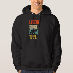 Legende sinds juli 1985 37 jaar oud 37e verjaardag hoodie