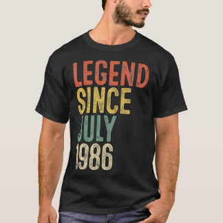 Legende sinds juli 1986 Mannen Vrouw 35e verjaarda T-shirt