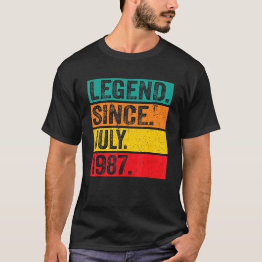 Legende sinds juli 1987 35e verjaardag 35 jaar oud t-shirt (Voorkant)