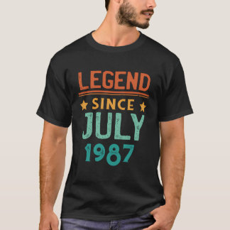 Legende sinds juli 1987 Retro 36e verjaardag 36 ja T-shirt