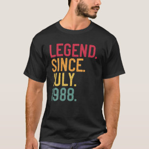 Legende sinds juli 1988 33e verjaardag 33 jaar oud t-shirt