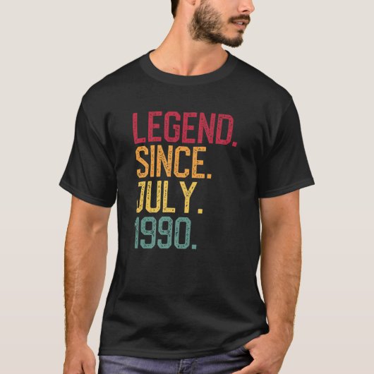 Legende sinds juli 1990 30e Shirt Mannen Wom (Voorkant)