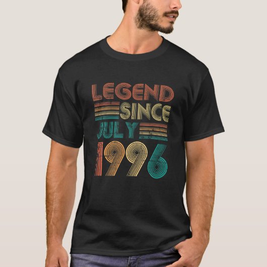 Legende sinds juli 1996 geeft 25e verjaardag 25 ja t-shirt (Voorkant)