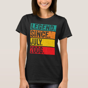 Legende sinds juli 2006 16e verjaardag 16 jaar oud t-shirt