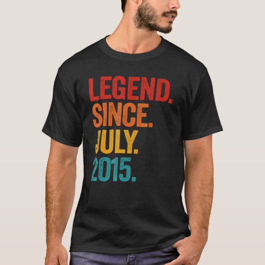 Legende sinds juli 2015 7e verjaardag 7 jaar oud B T-shirt (Voorkant)