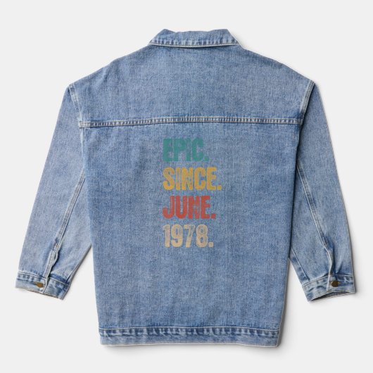 Legende sinds juni 1978 44 jaar oud 44e verjaardag denim jacket (Achterkant)