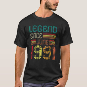 Legende sinds juni 1991 31e verjaardag 31 jaar oud t-shirt