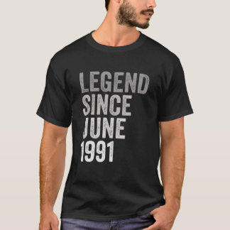 Legende sinds juni 1991 Geweldige 30 jaar oud 30th T-shirt