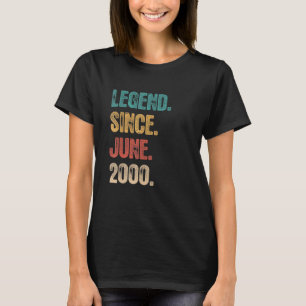 Legende sinds juni 2000 22 jaar oud bday 22e geboo t-shirt